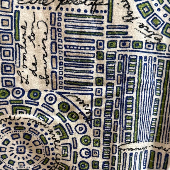 Hearts of Palm Blue and Green Embellished Geometric Long Sleeve Top - Picture 5 of 5